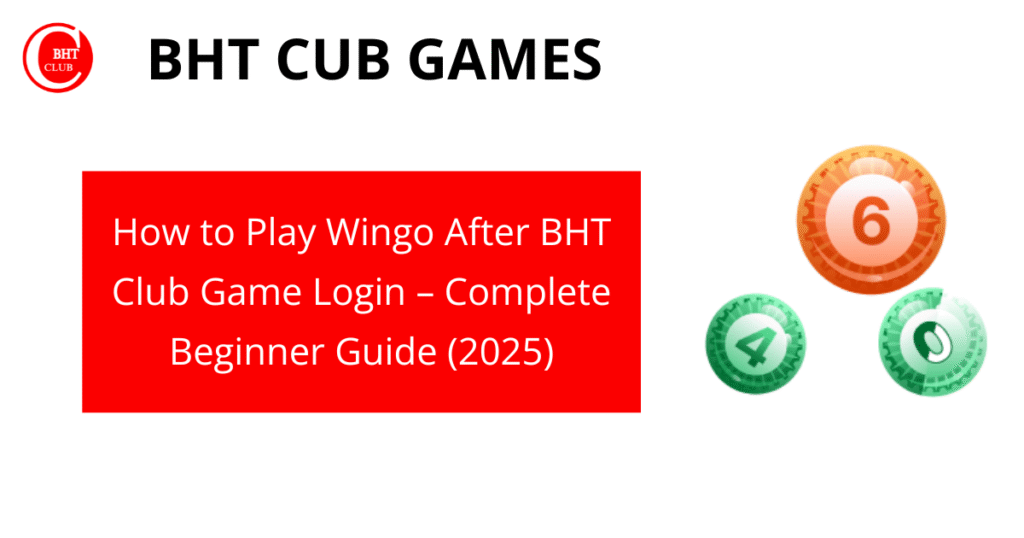 BHT Club game login screen before playing Wingo